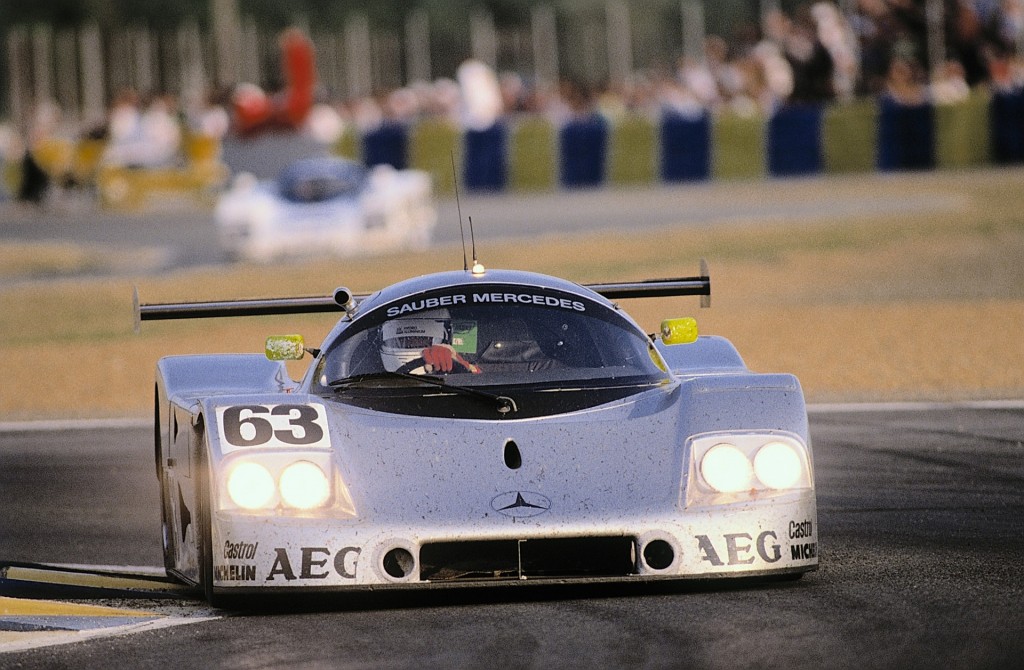 24 Hours of Le Mans, 10-11 June 1989. Sauber-Mercedes C 9, Group C racing car,. Starting number 63 – winners: Jochen Mass / Manuel Reuter / Stanley Dickens.