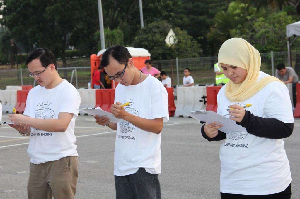 Shell Helix contest finalists had to remember what they saw during their drive around the go-kart circuit