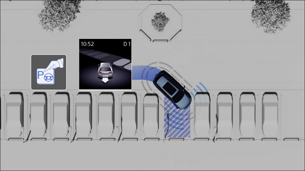 Park Assist 3.0 - A vehicle can park autonomous into parking spaces which ones stand perpendicular to the street with ultrasonic sensors